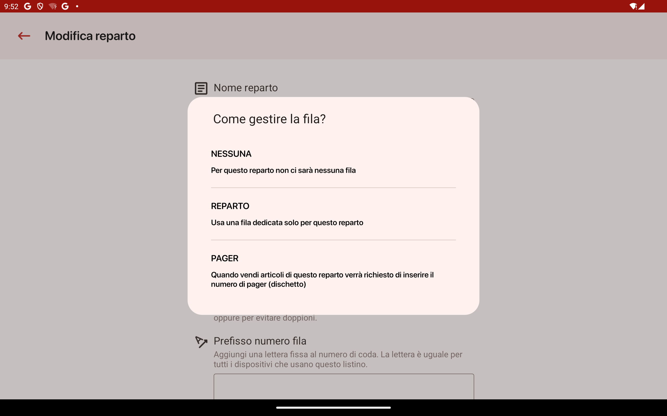 Configurazione del listino prezzi, dei reparti e delle varianti nel backoffice di FestaPOS